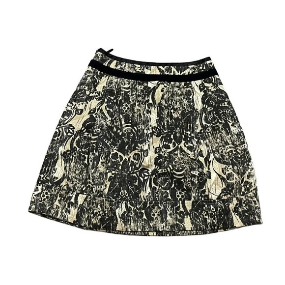 Weekends Max Mara Jacquard Velvet A Line Mini Skirt Tan Black M Work Night Out - Picture 3 of 8